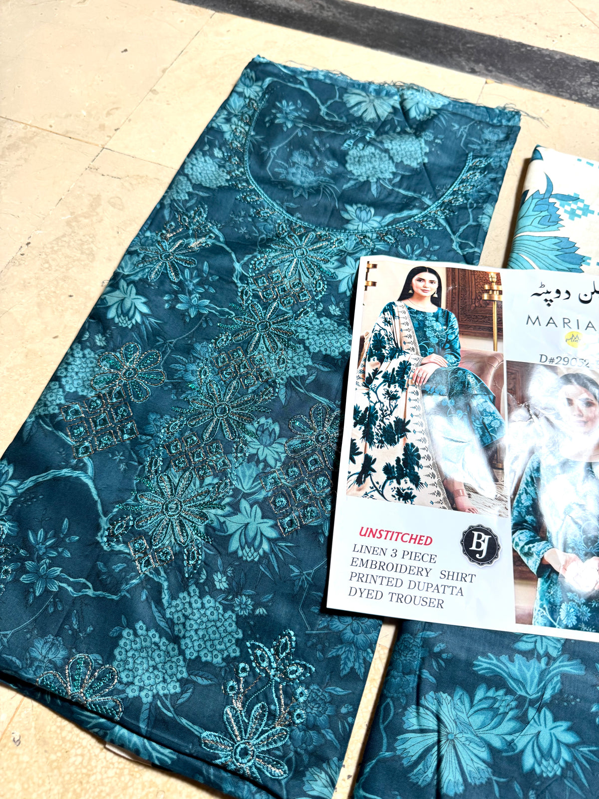 Libas-e-Shireen linen 3pcs Embroidered A+ Quality Replica