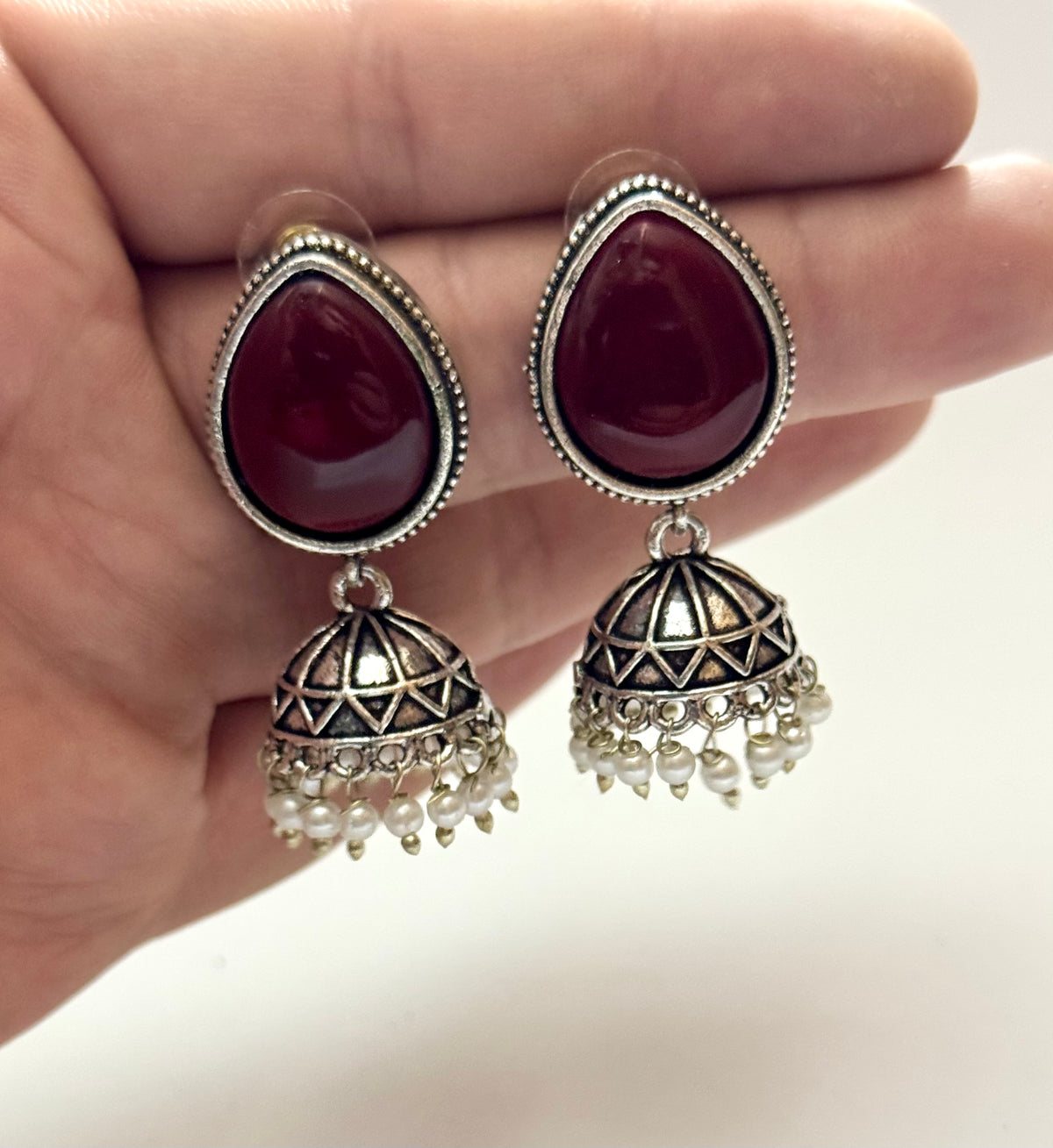 Premium Brass made Oxidised Jhumka