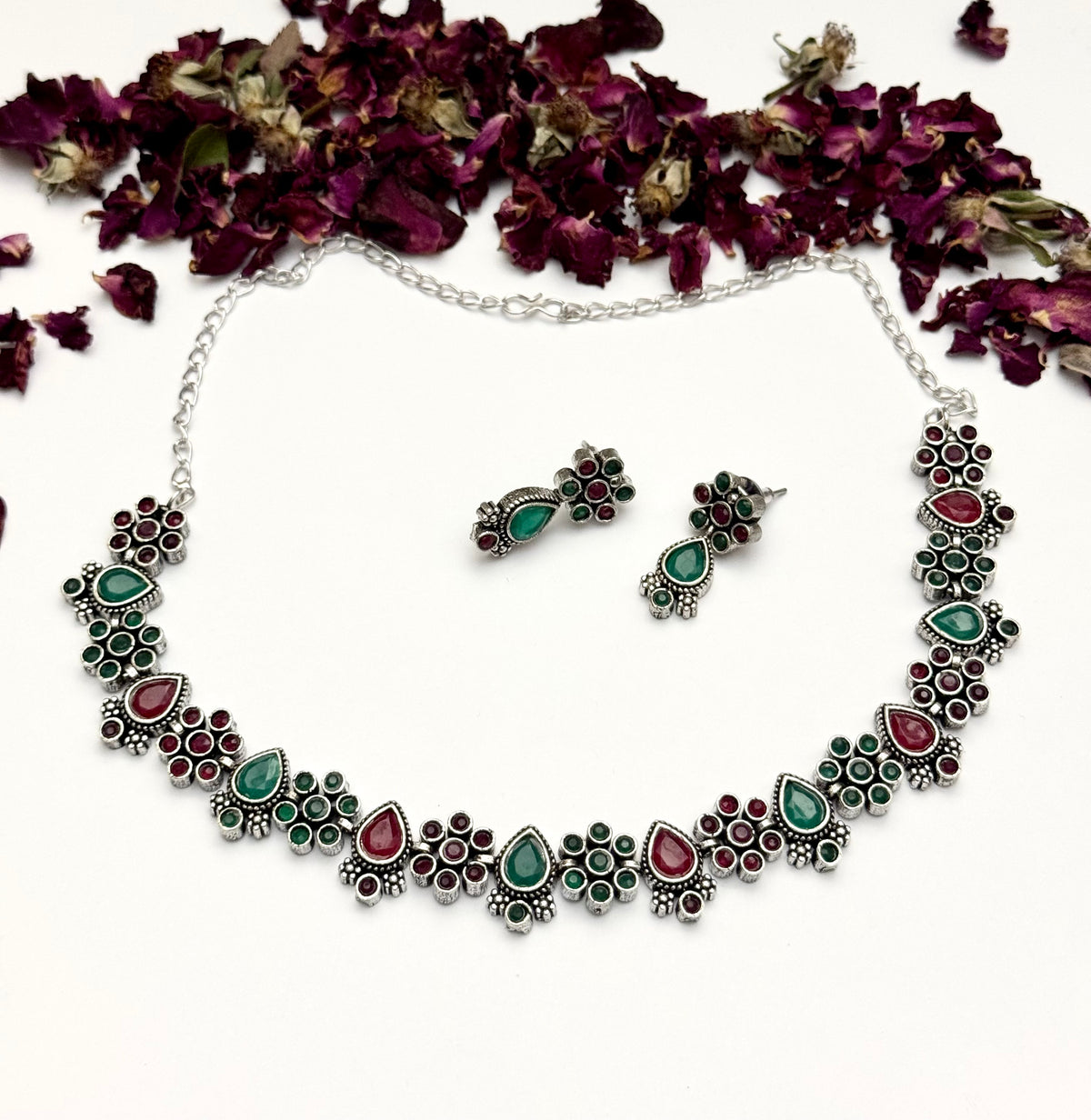 Premium Brass made Oxidised Necklace set