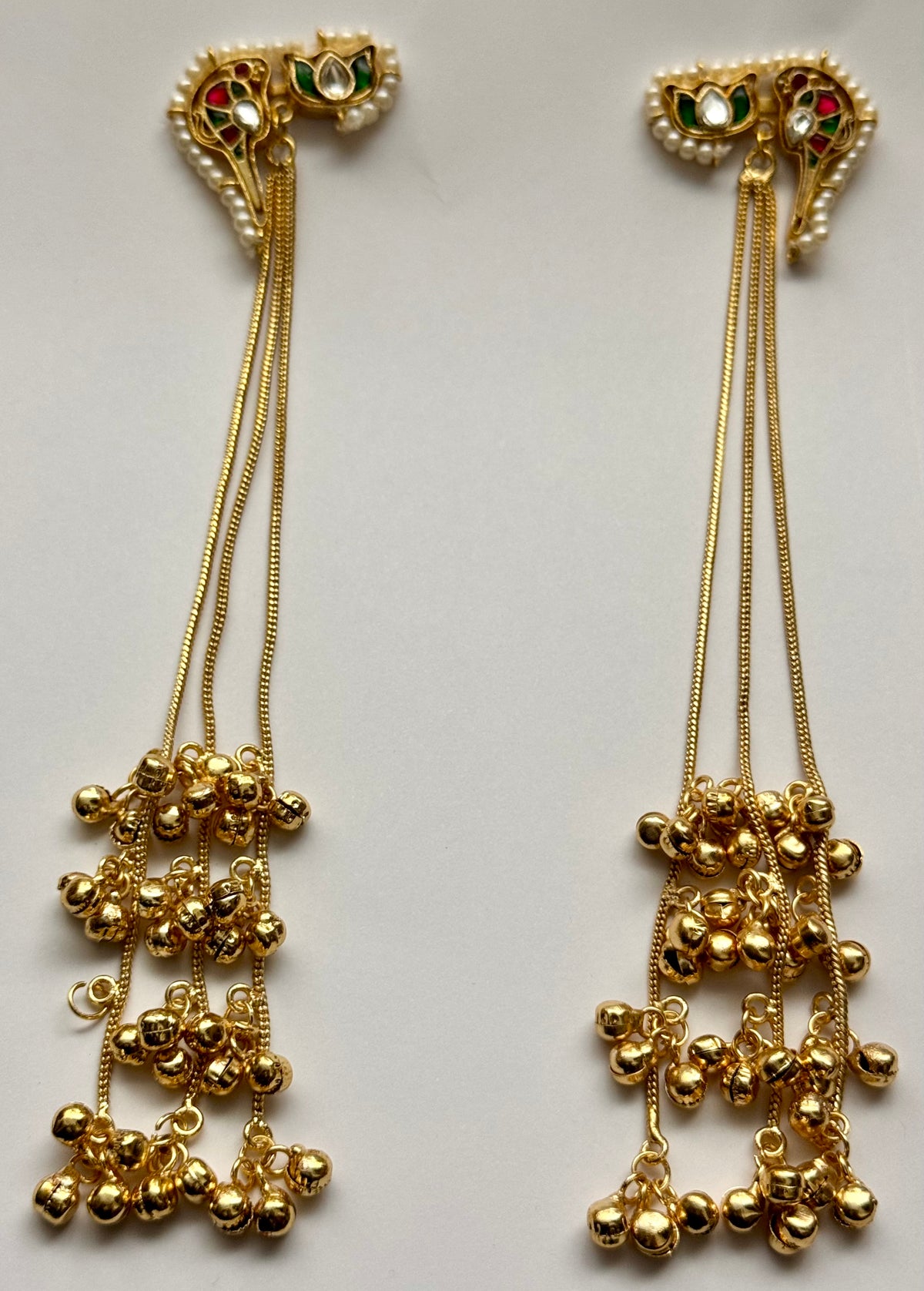 Kashmiri Brass Made Long Earrings