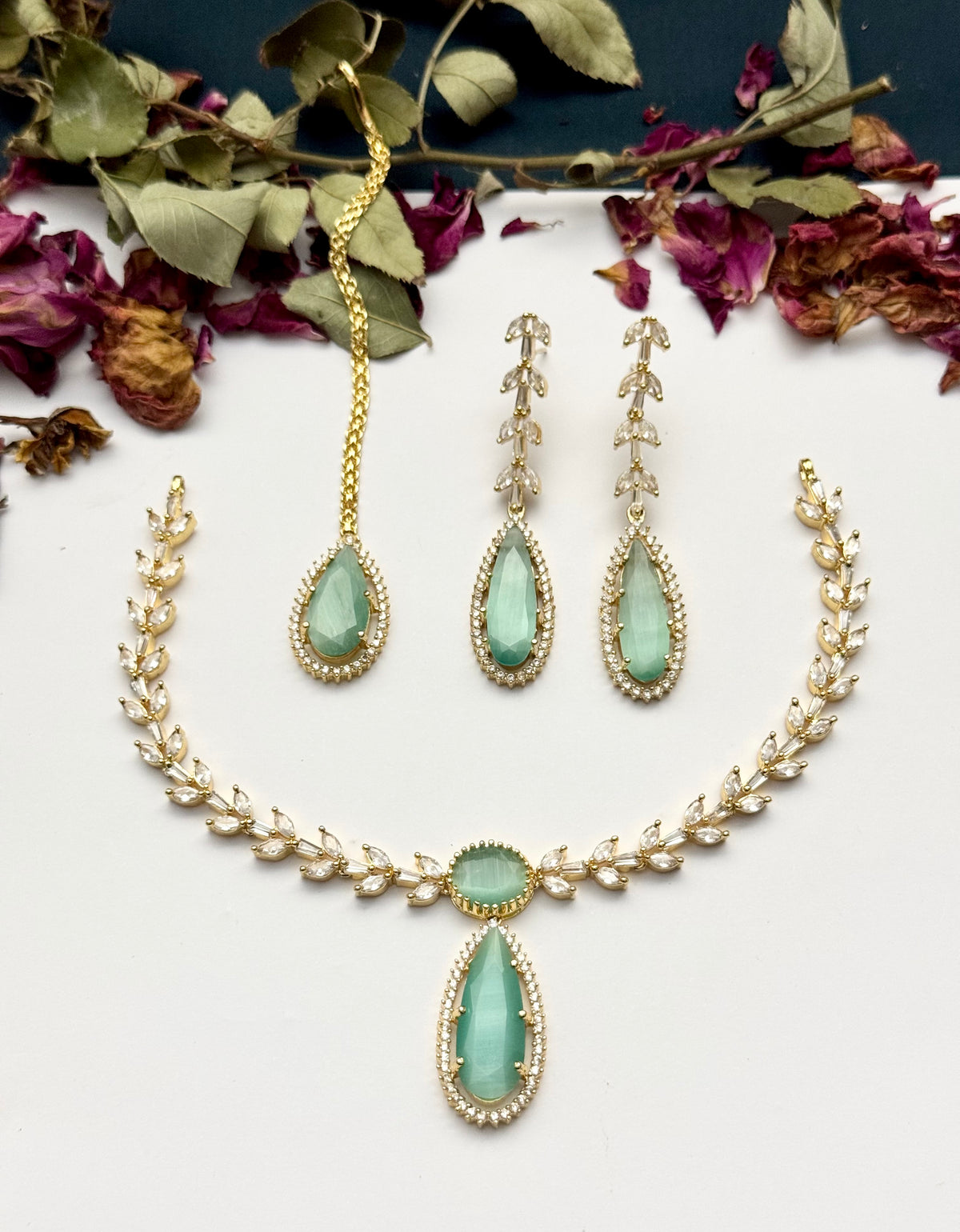 American diamond 1 karat Necklace set