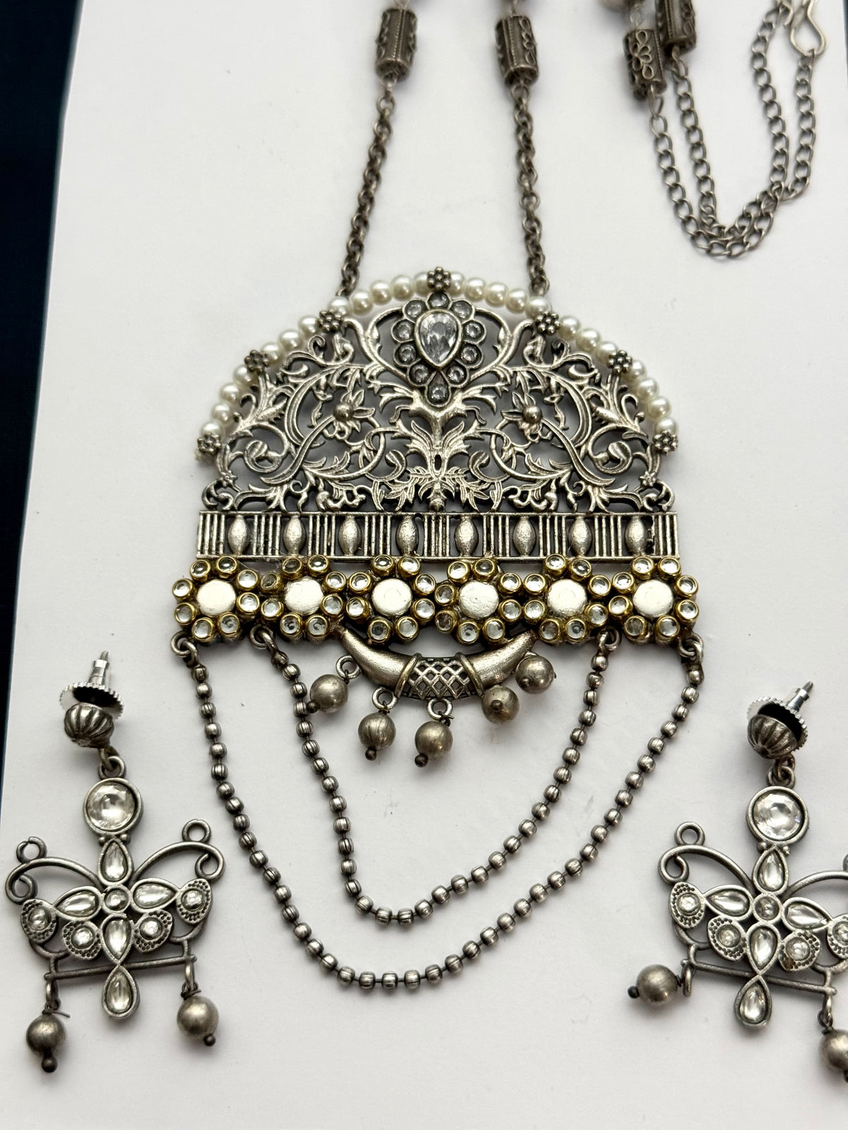 Premium Brass Made Oxidised Bahaar set
