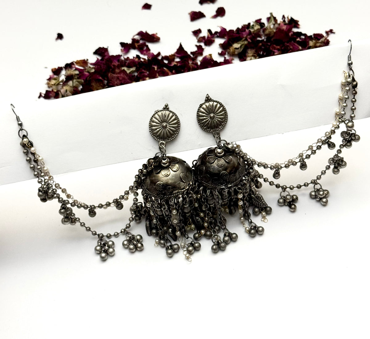 Black polish oxidised vintage Jhumka