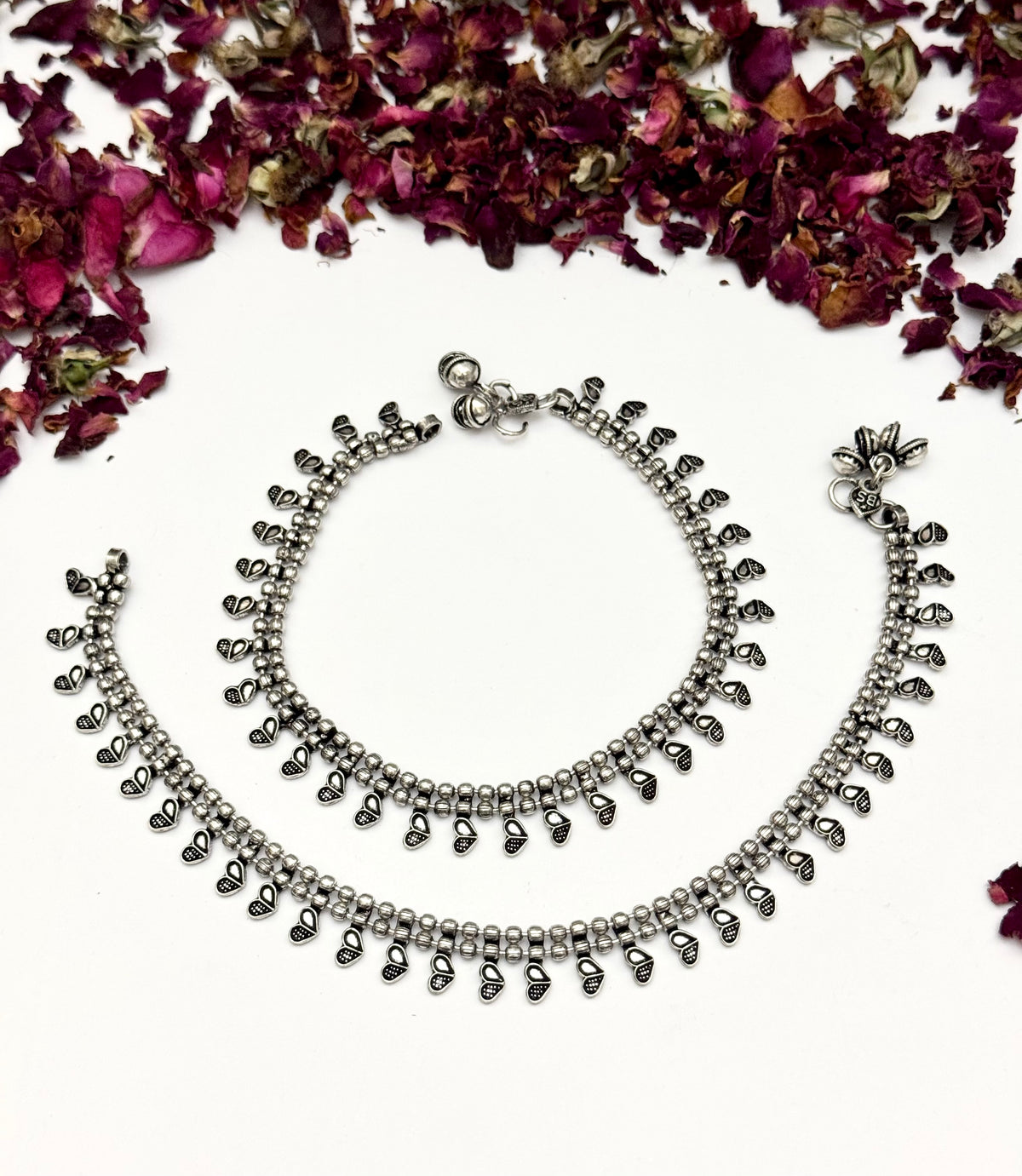 Premium German Silver oxidised Vintage Pazaib Pair