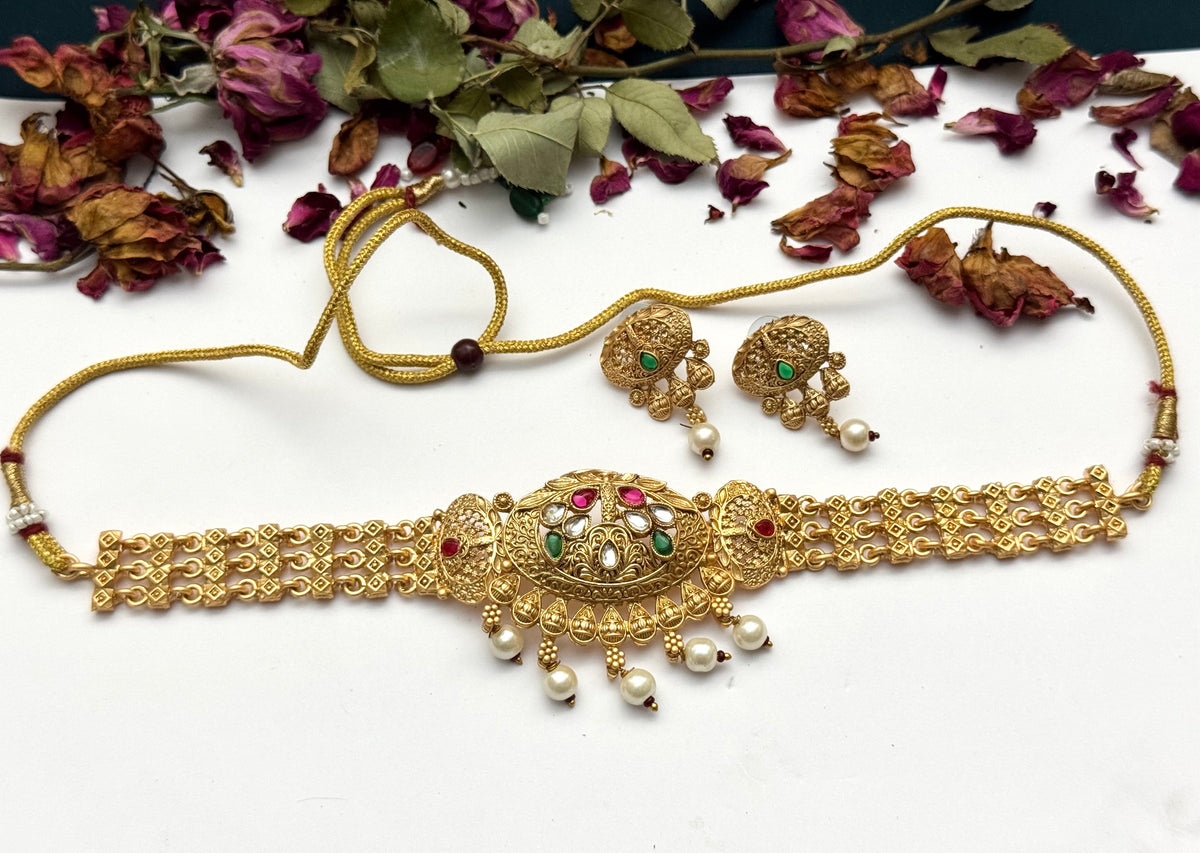 Rajwadi Anum Choker Set