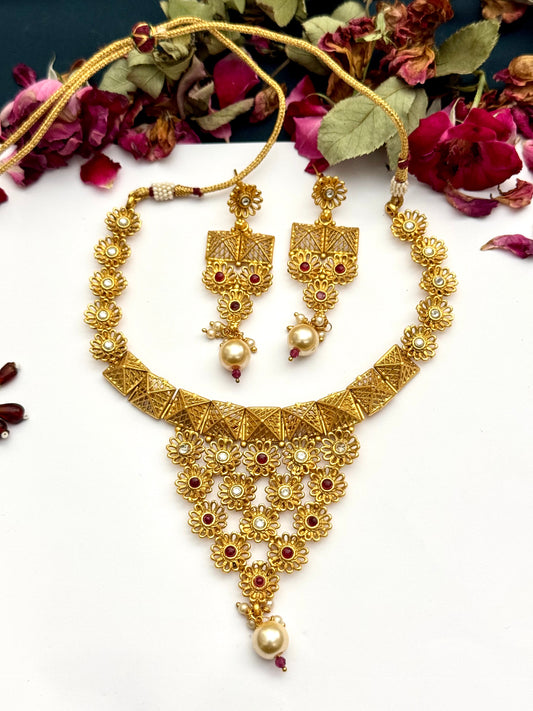 Rajwadi Hina Necklace set