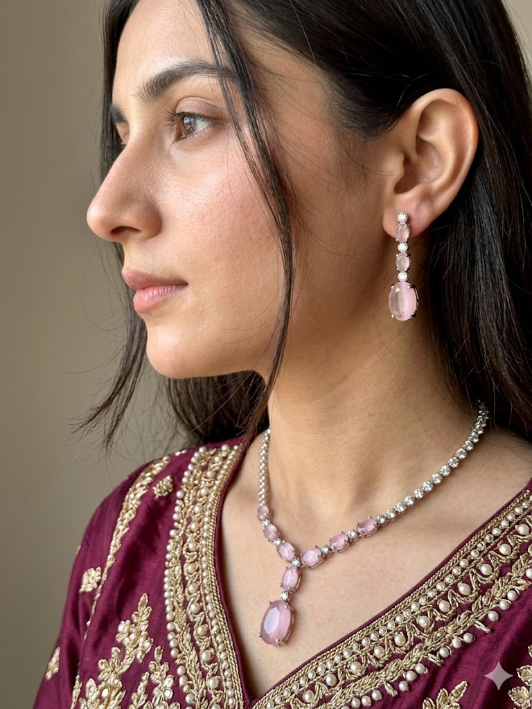 American Diamond 1 karat Necklace set