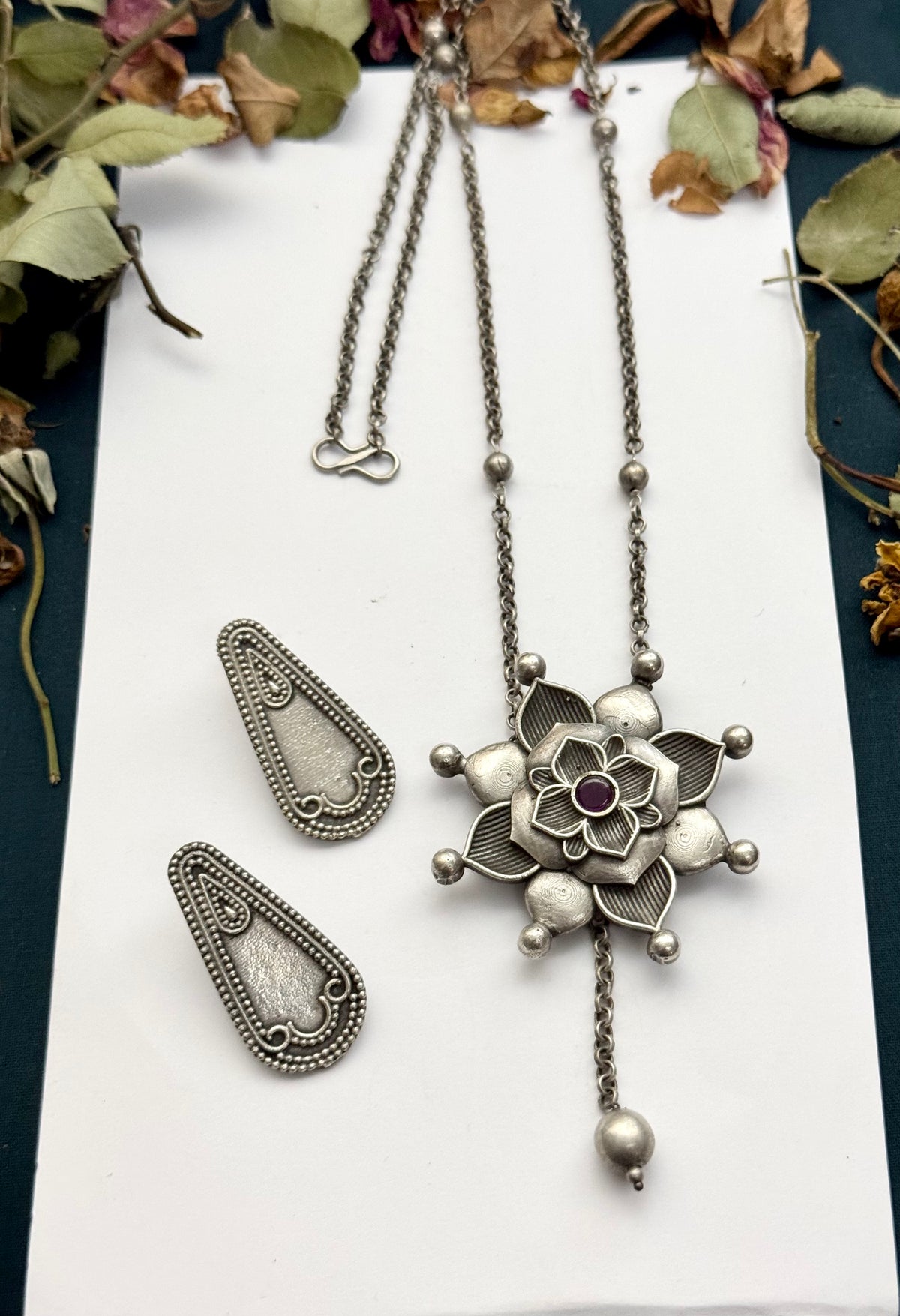 Premium oxidised Brass made Chandni set