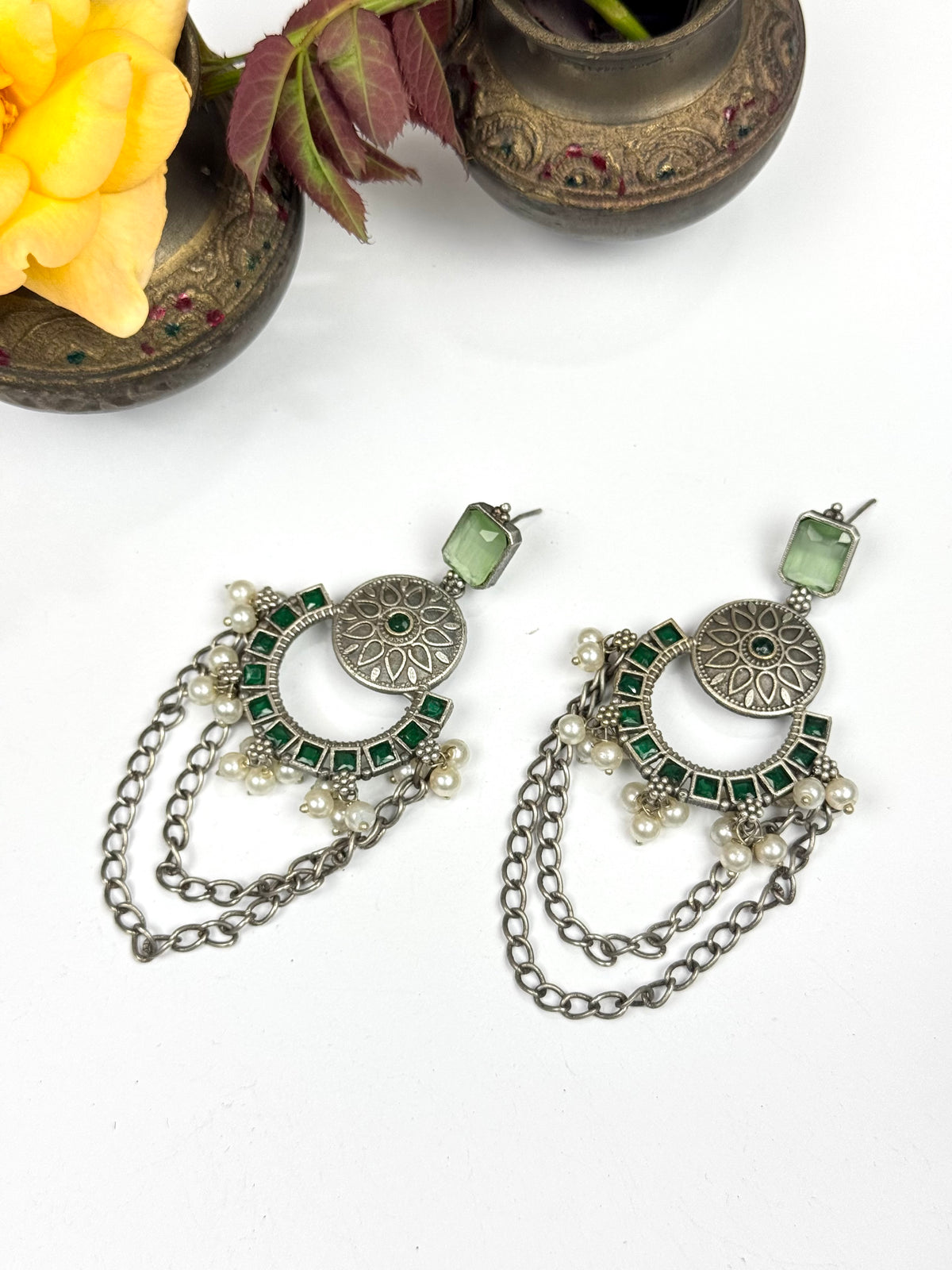 Premium Brass Made Chain Earrings