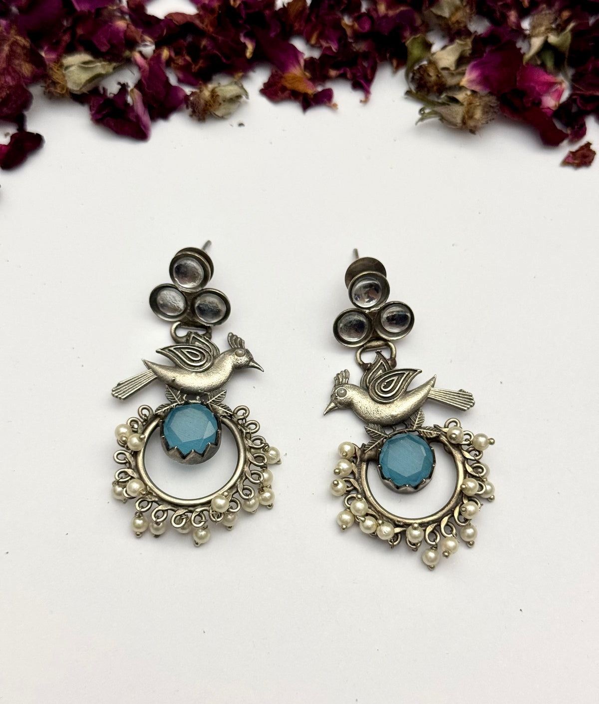 Premium oxidised Brass made Bird Earrings