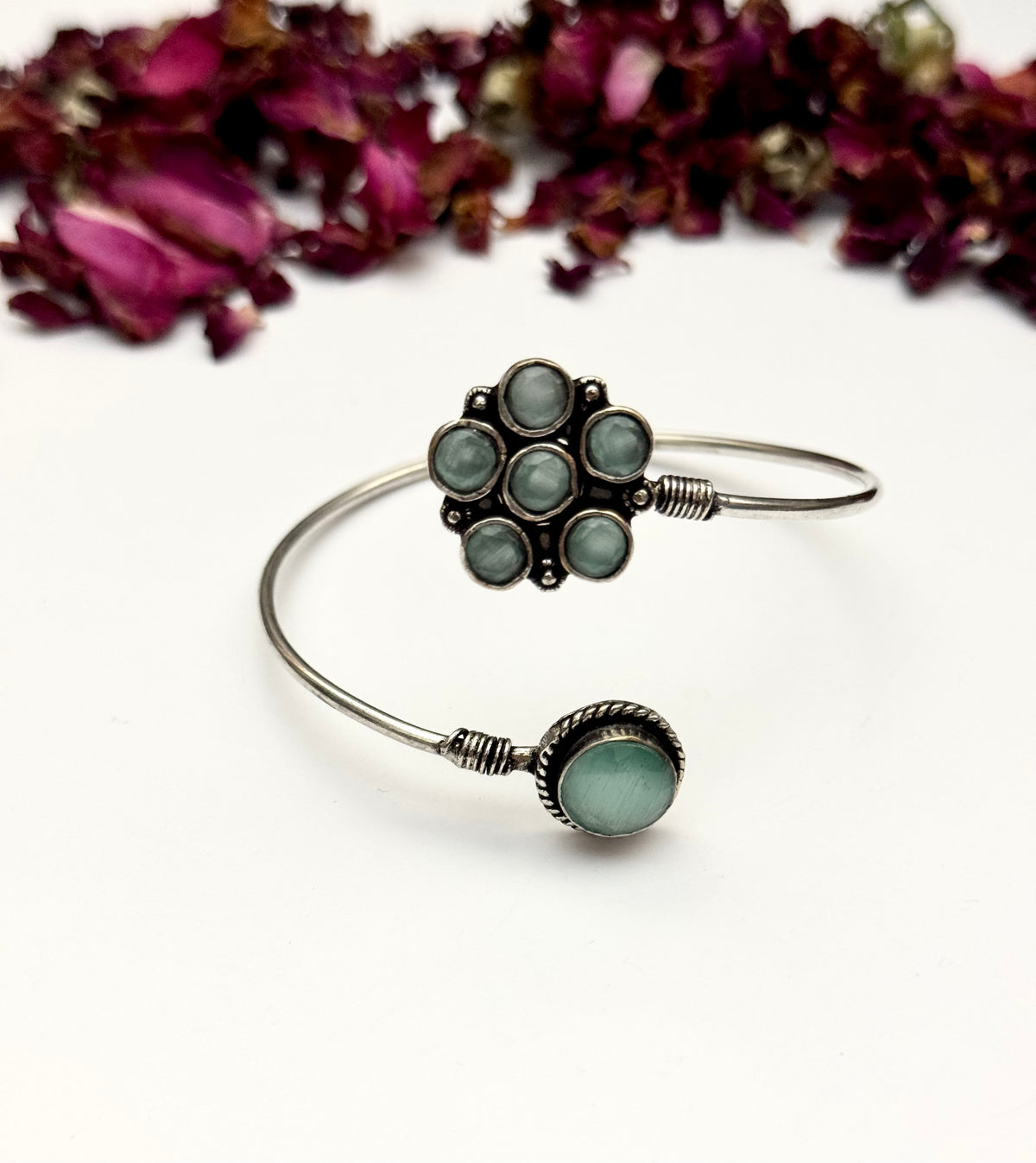 Premium German silver Oxidised Adjustable Bangle