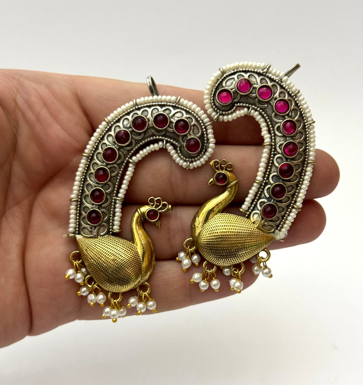 Premium Brass Made Dual tone Oxidised Earcufs