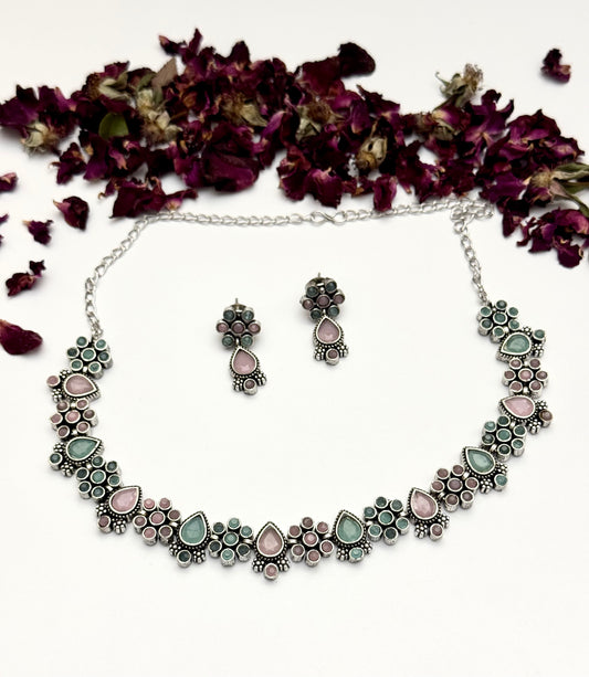 Premium Brass made Oxidised Necklace set
