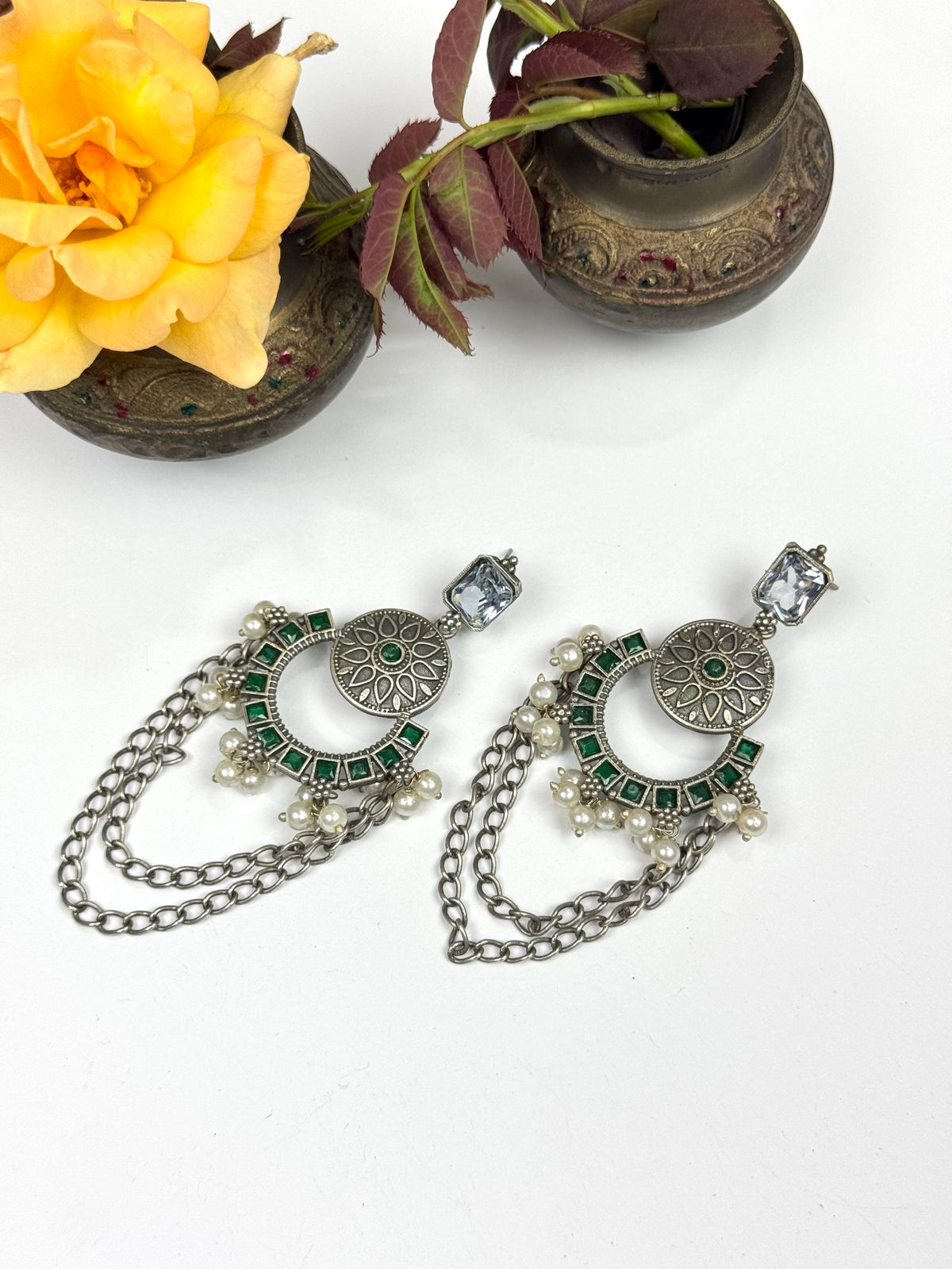 Premium Brass Made Chain Earrings