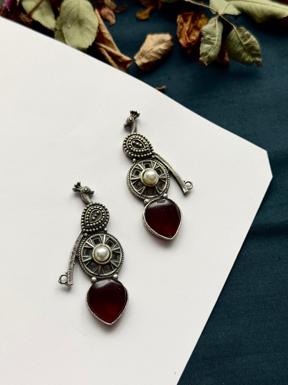 Premium oxidised Brass made Bird Earrings