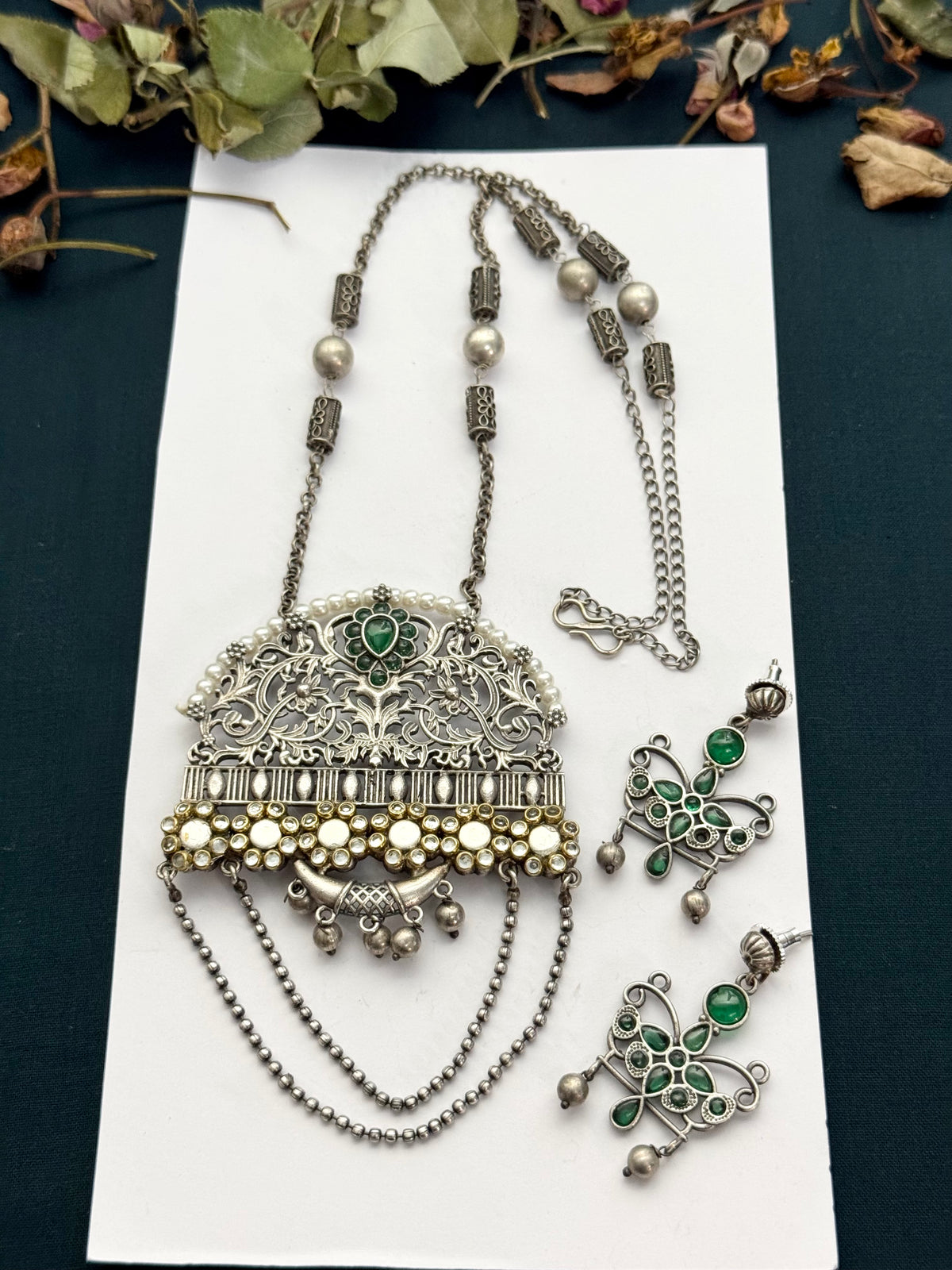 Premium Brass Made Oxidised Bahaar  set