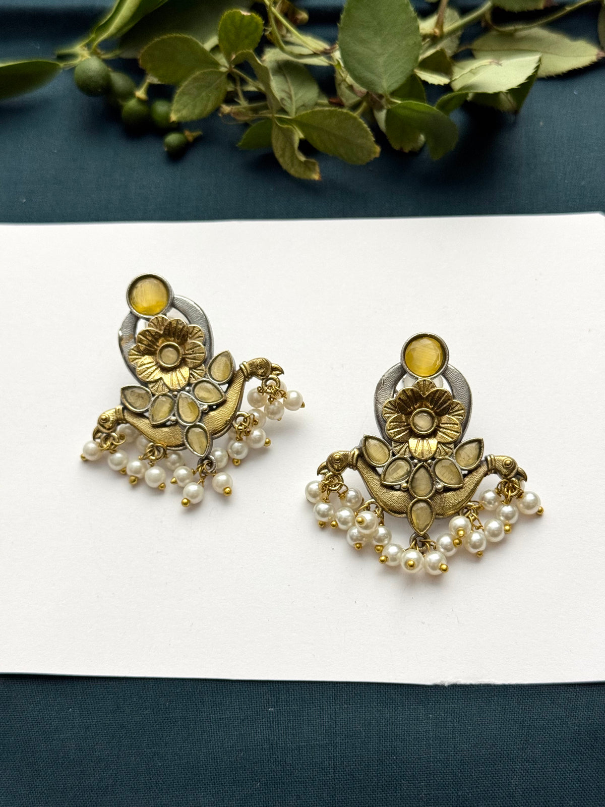 Premium Brass Made Oxidised Earrings