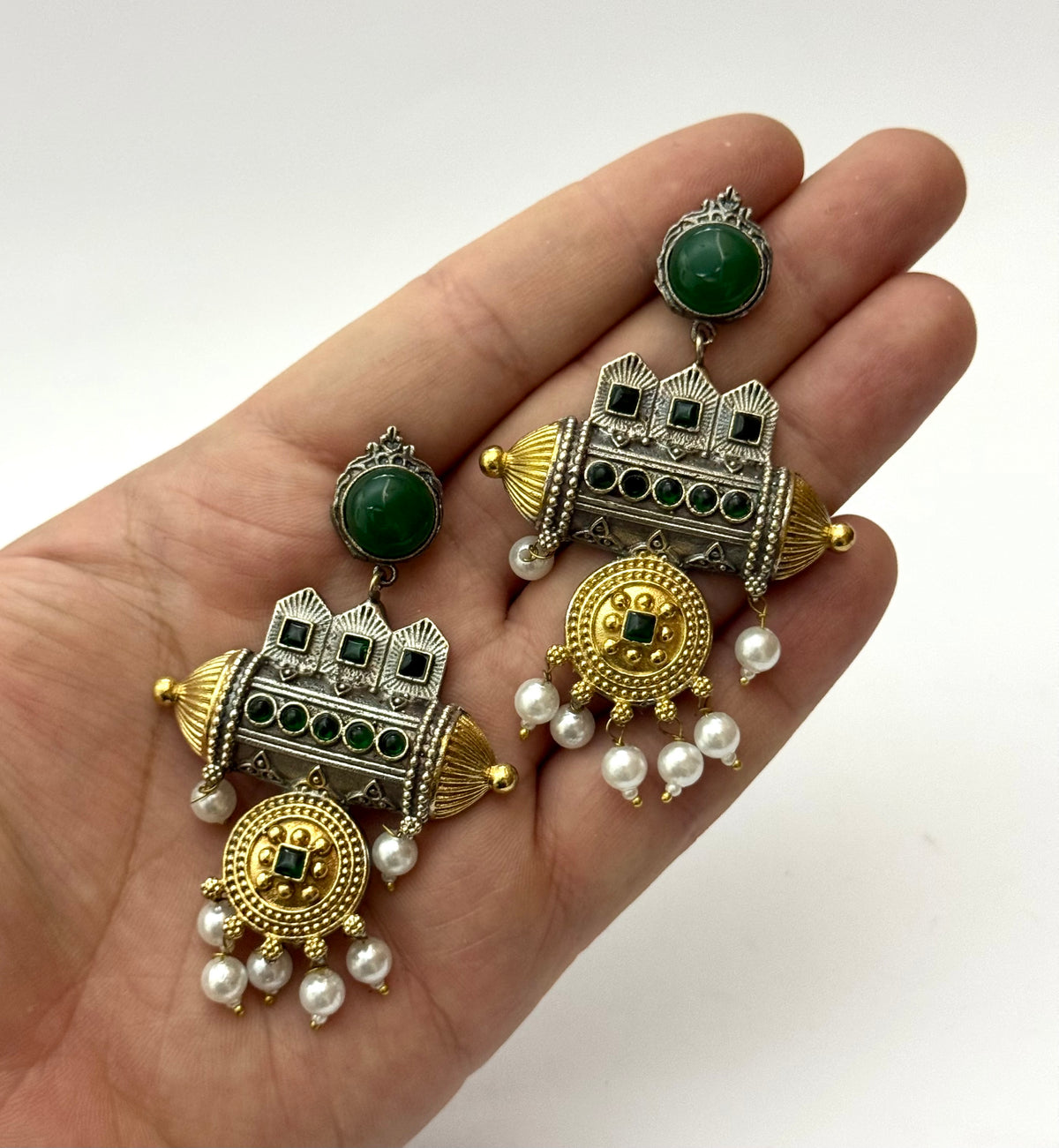 Premium Brass made Dual Tone oxidised Earrings