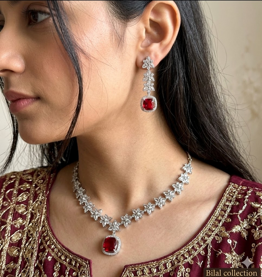 American Diamond 1 karat Necklace set