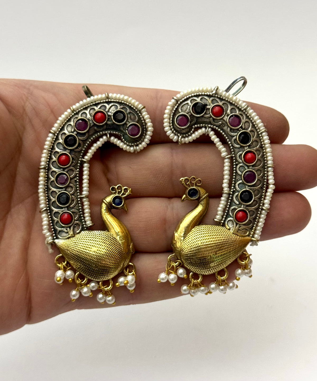 Premium Brass Made Dual tone Oxidised Earcufs