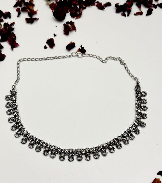 German silver oxidised Necklace