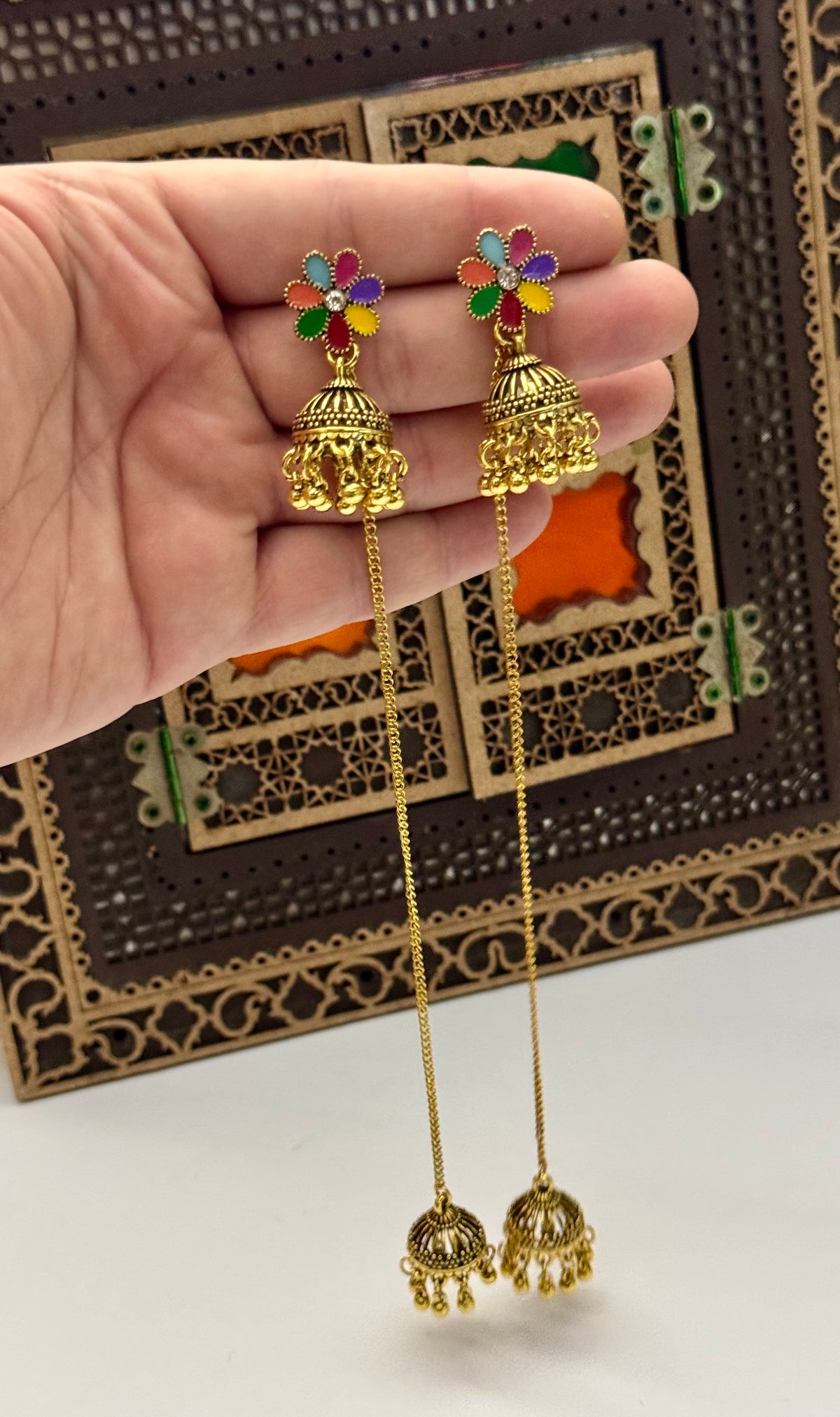 Oxidised long Jhumka Earrings