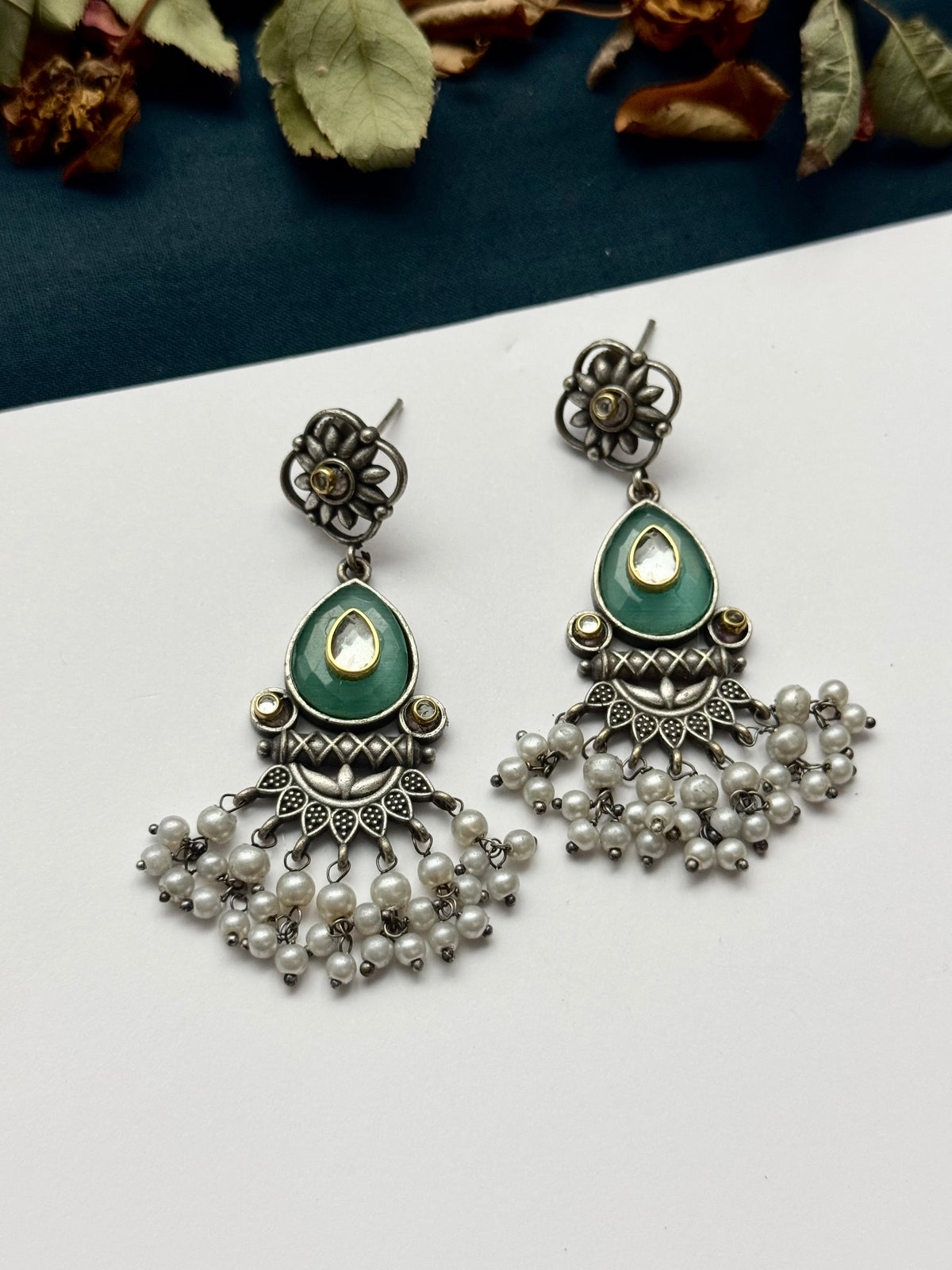 Premium oxidised Brass made Gulnaz Earrings