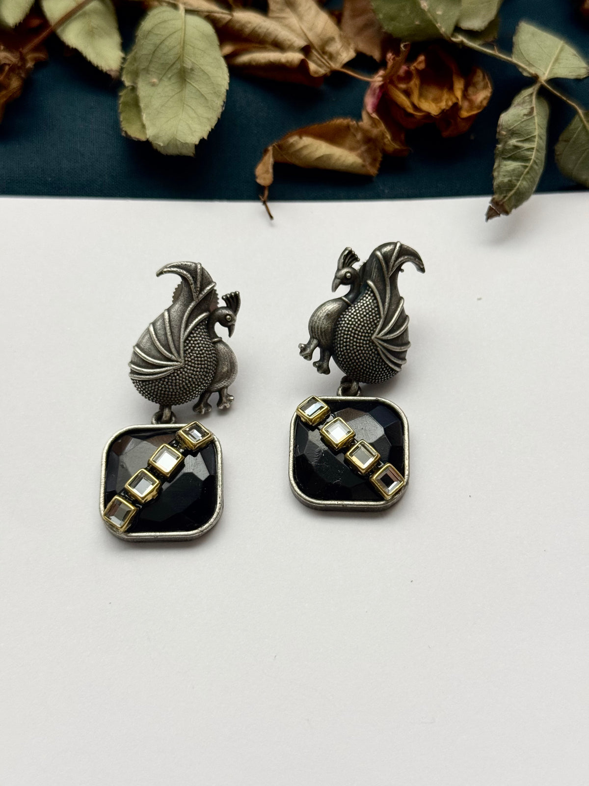 Premium oxidised Brass made Mahnoor Earrings