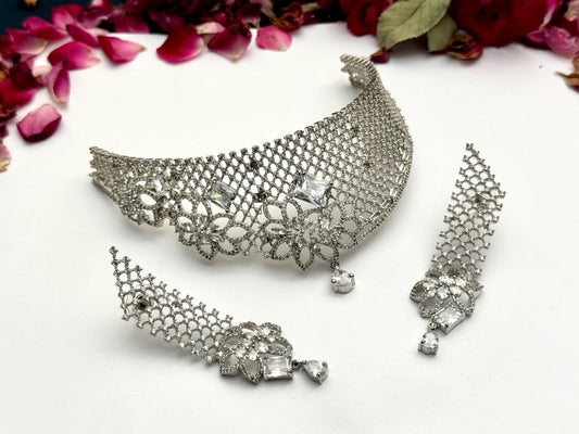 American Diamond 1 karat Choker Set