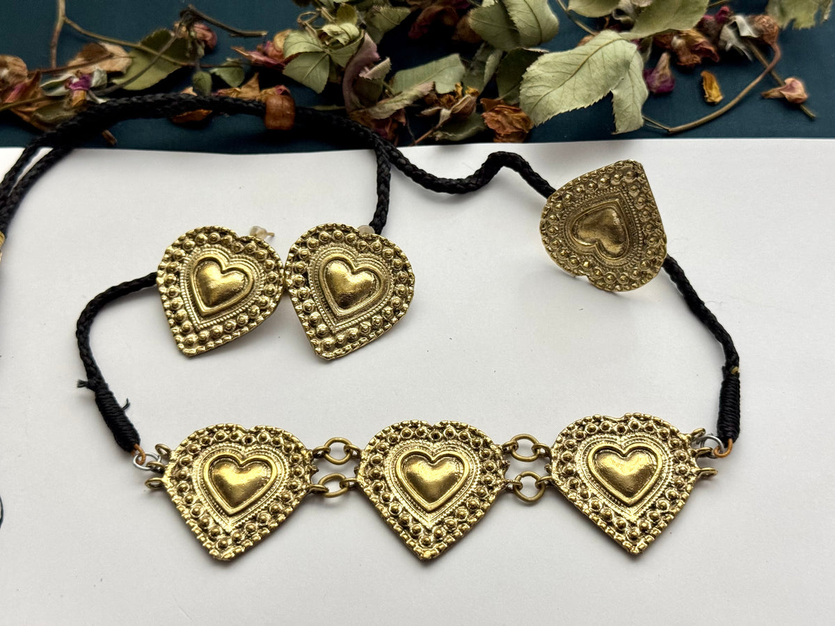 Boho Tribal Statement Dastan Set  | Antique Finish Ethnic Set for Women