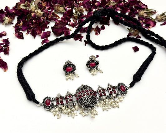 Premium Oxidised Choker set