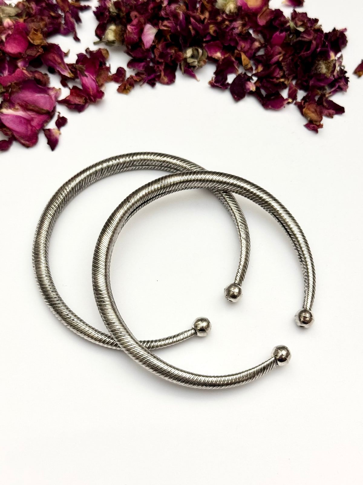 German silver Oxidised hasli style Foot Kara pair