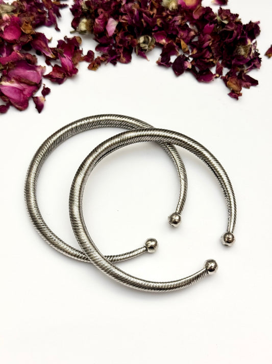 German silver Oxidised hasli style Foot Kara pair