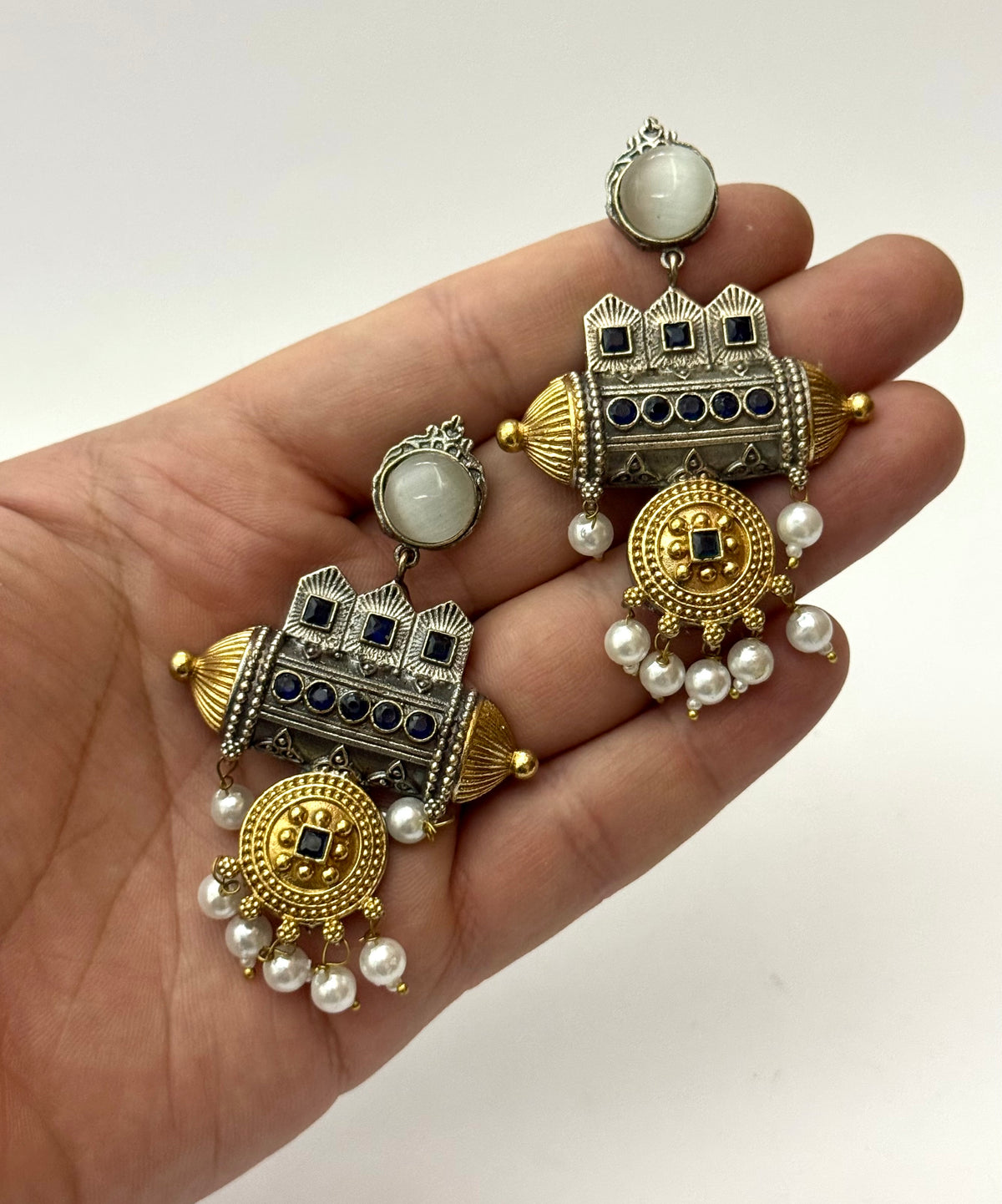 Premium Brass made Dual Tone oxidised Earrings