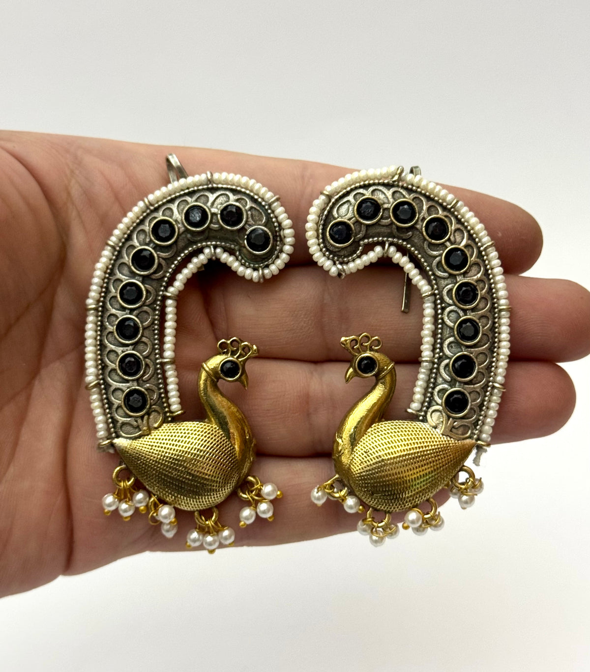 Premium Brass Made Dual tone Oxidised Earcufs