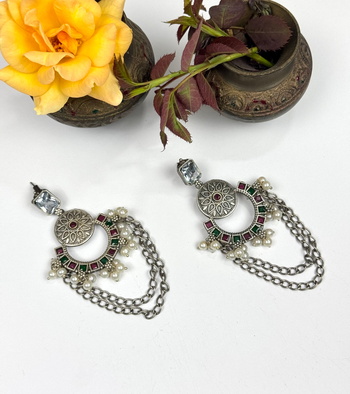 Premium Brass Made Chain Earrings