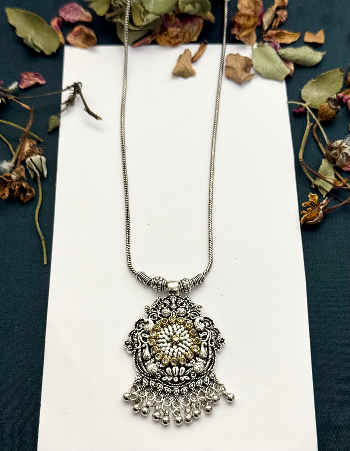 Oxidised Naaz pendant