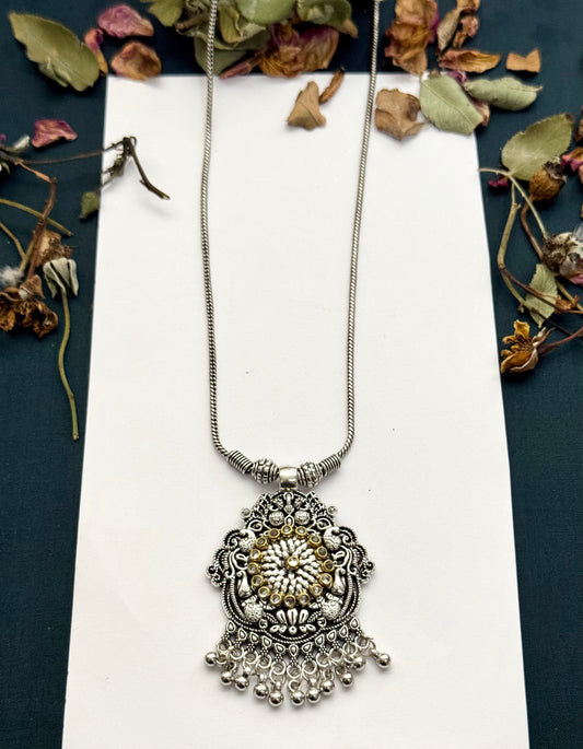 Oxidised Naaz pendant