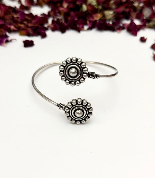 German Silver Oxidised Adjustable Bangle