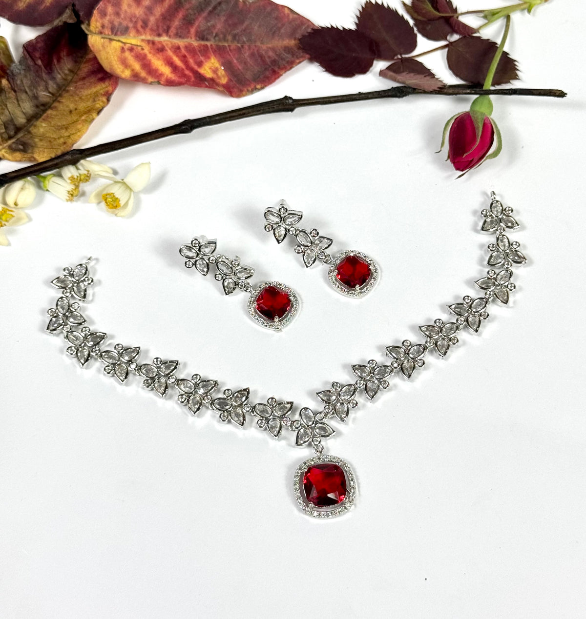 American Diamond 1 karat Necklace set