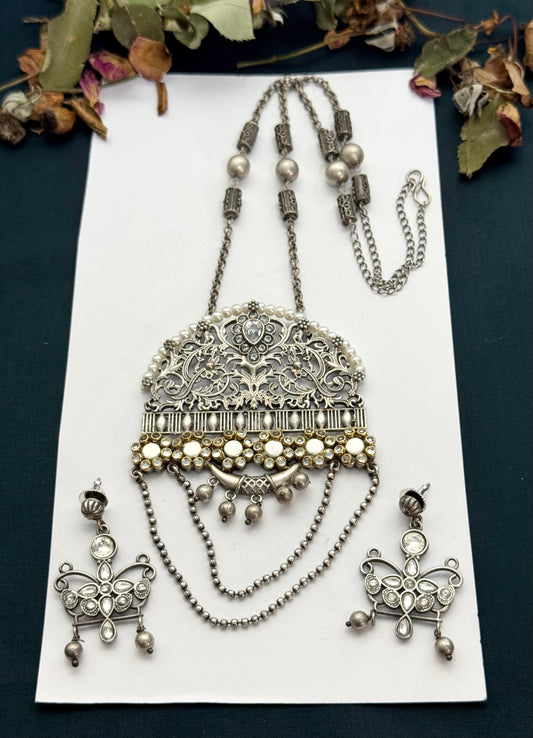 Premium Brass Made Oxidised Bahaar  set