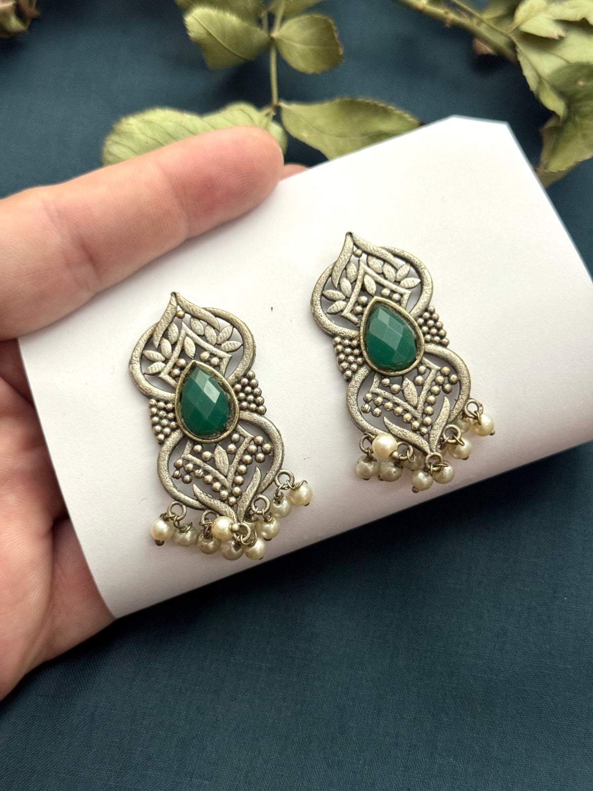 Premium Brass made Oxidised Earrings