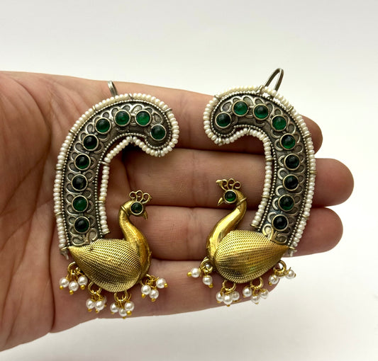 Premium Brass Made Dual tone Oxidised Earcufs