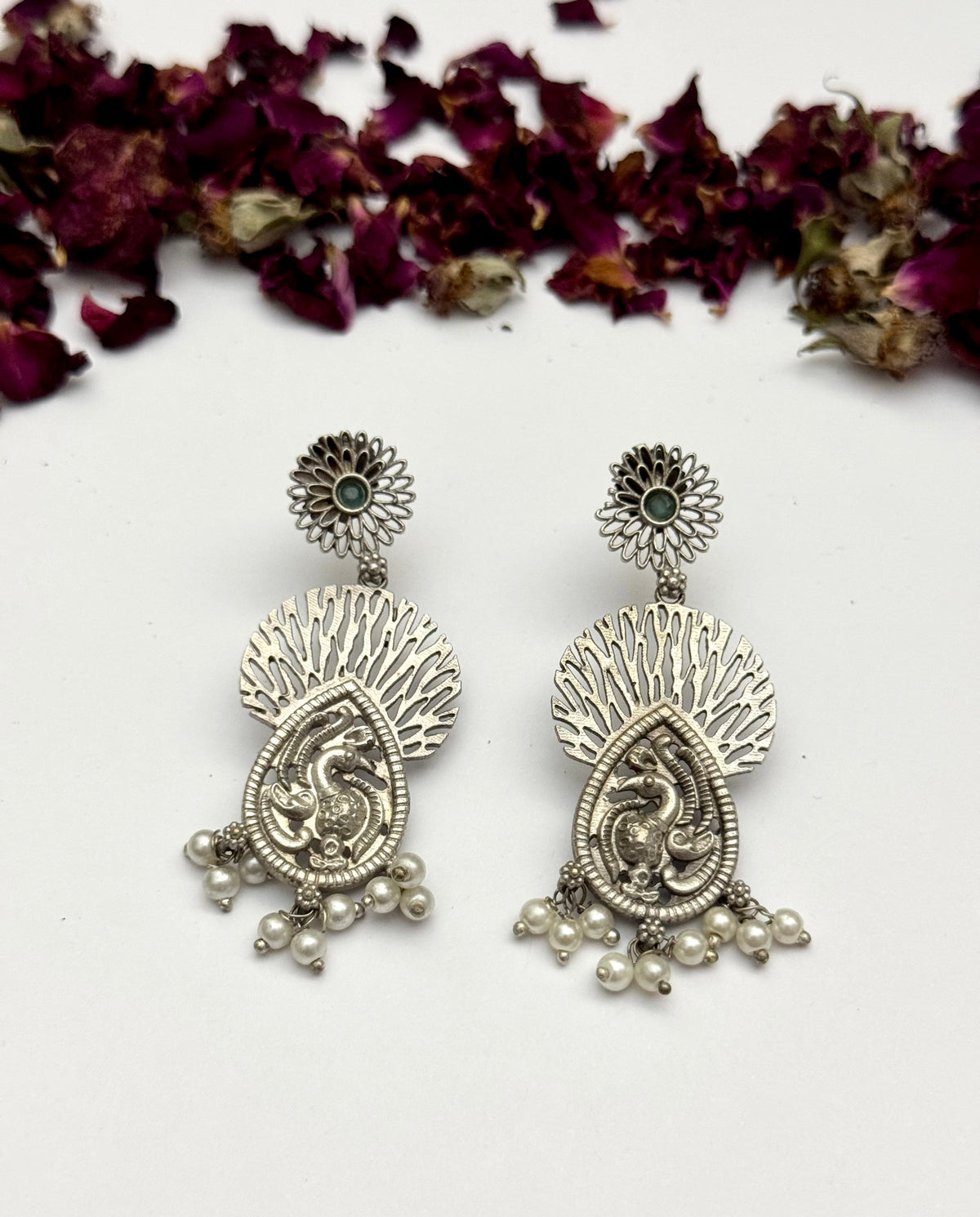Premium oxidised Brass made Bird Earrings