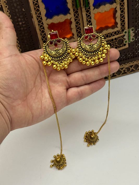 Oxidised long Earrings