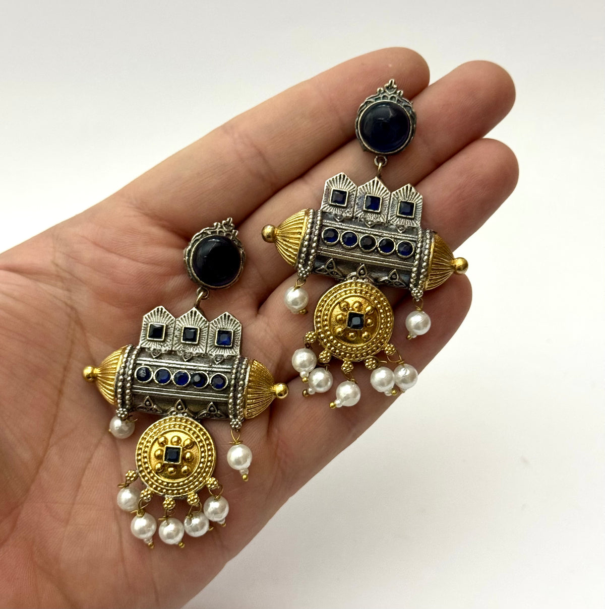 Premium Brass made Dual Tone oxidised Earrings