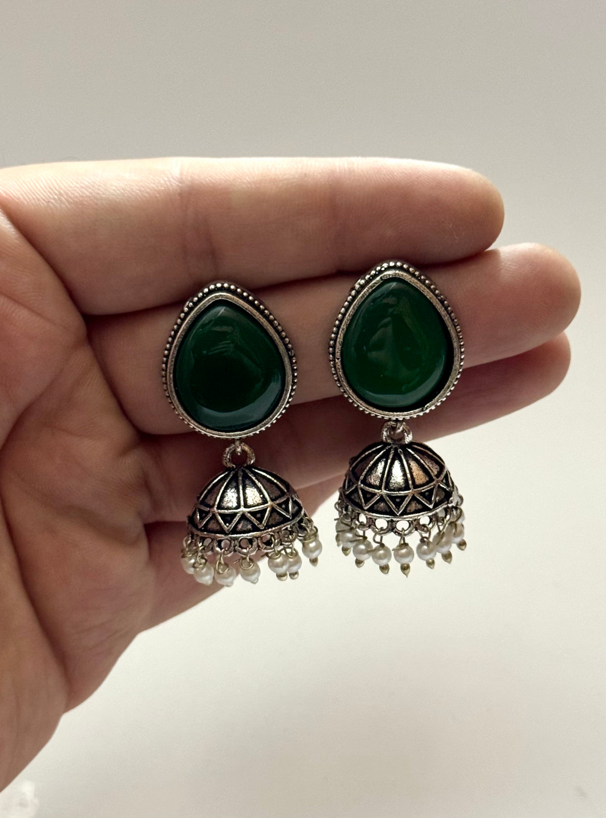 Premium Brass made Oxidised Jhumka