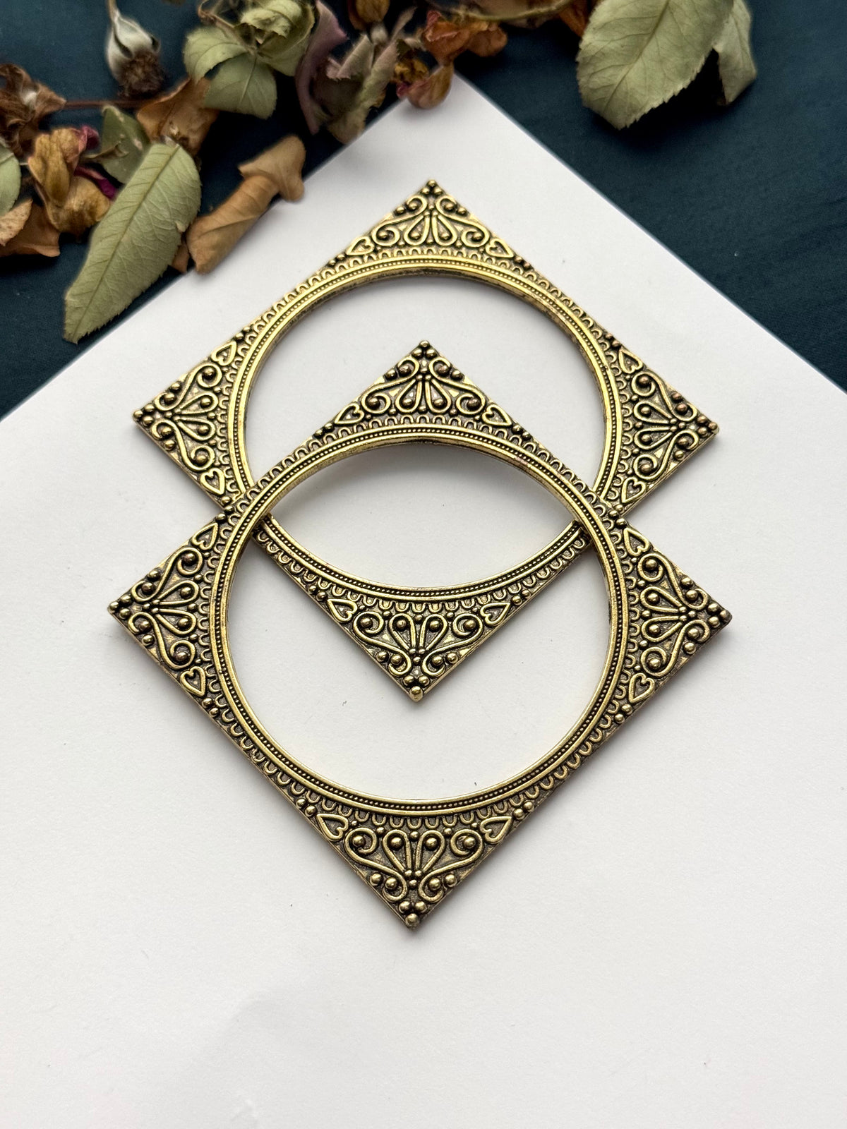 Oxidised Square Bangle pair