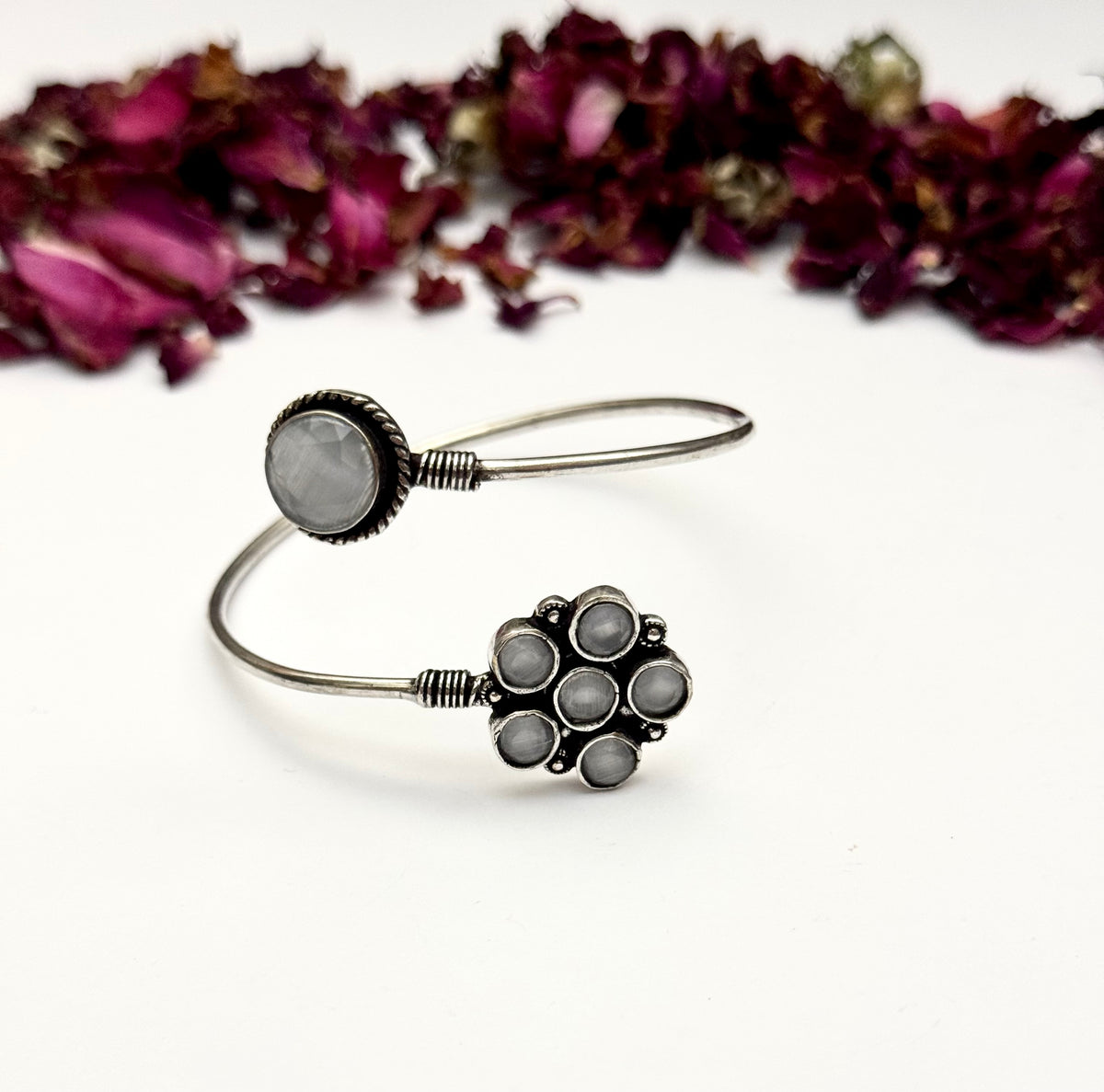 Premium German silver Oxidised Adjustable Bangle