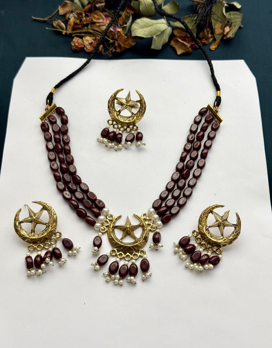Boho Tribal Statement star Set | Antique Finish Ethnic Set for Women